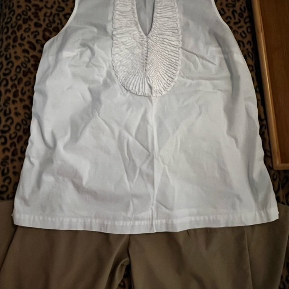 Tan pants with white blouse “Duo” Mossimo Blouse pants unknown. - Picture 5 of 8
